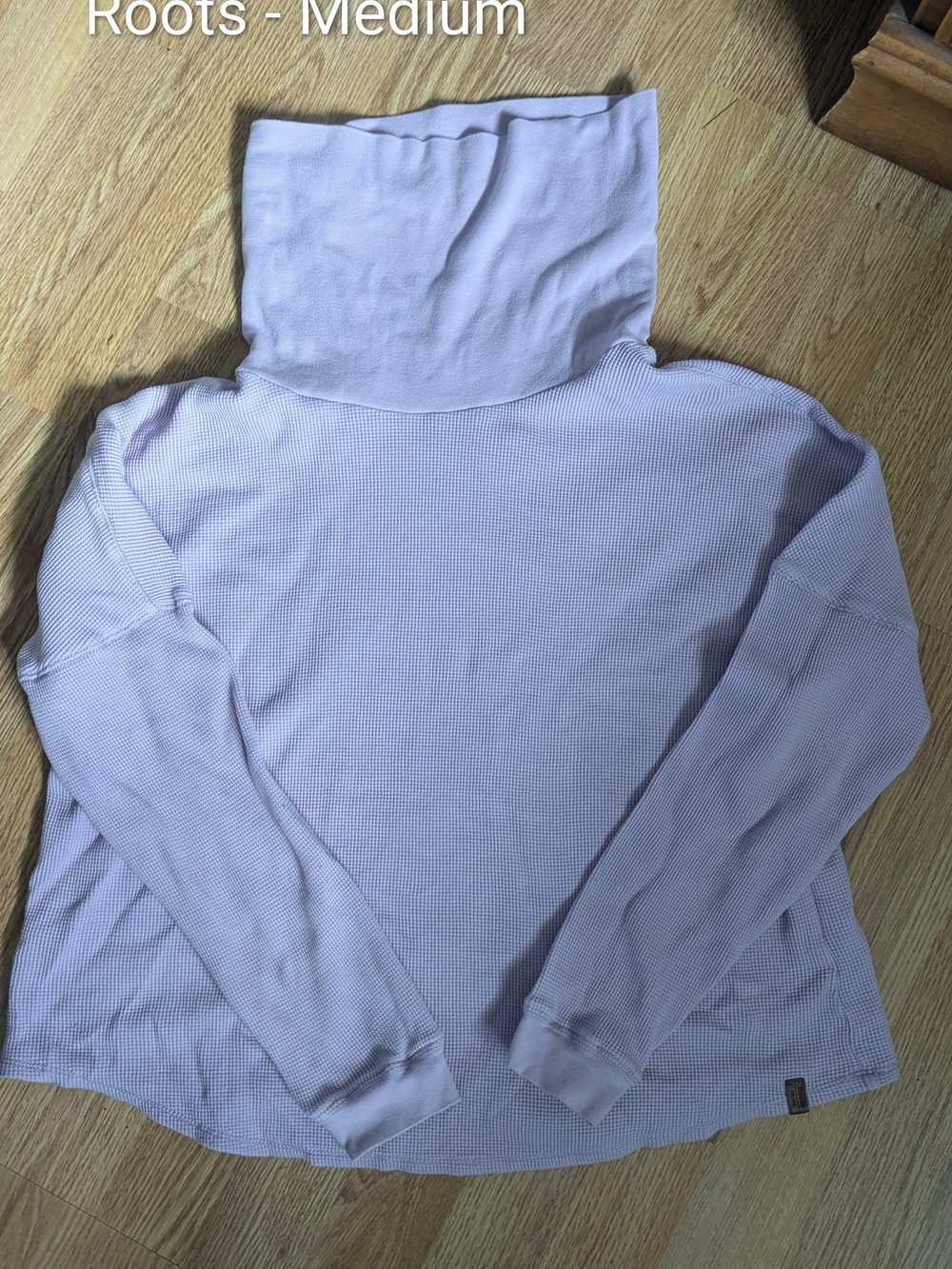 Roots Lavender Waffle Turtleneck Long Sleeve Top